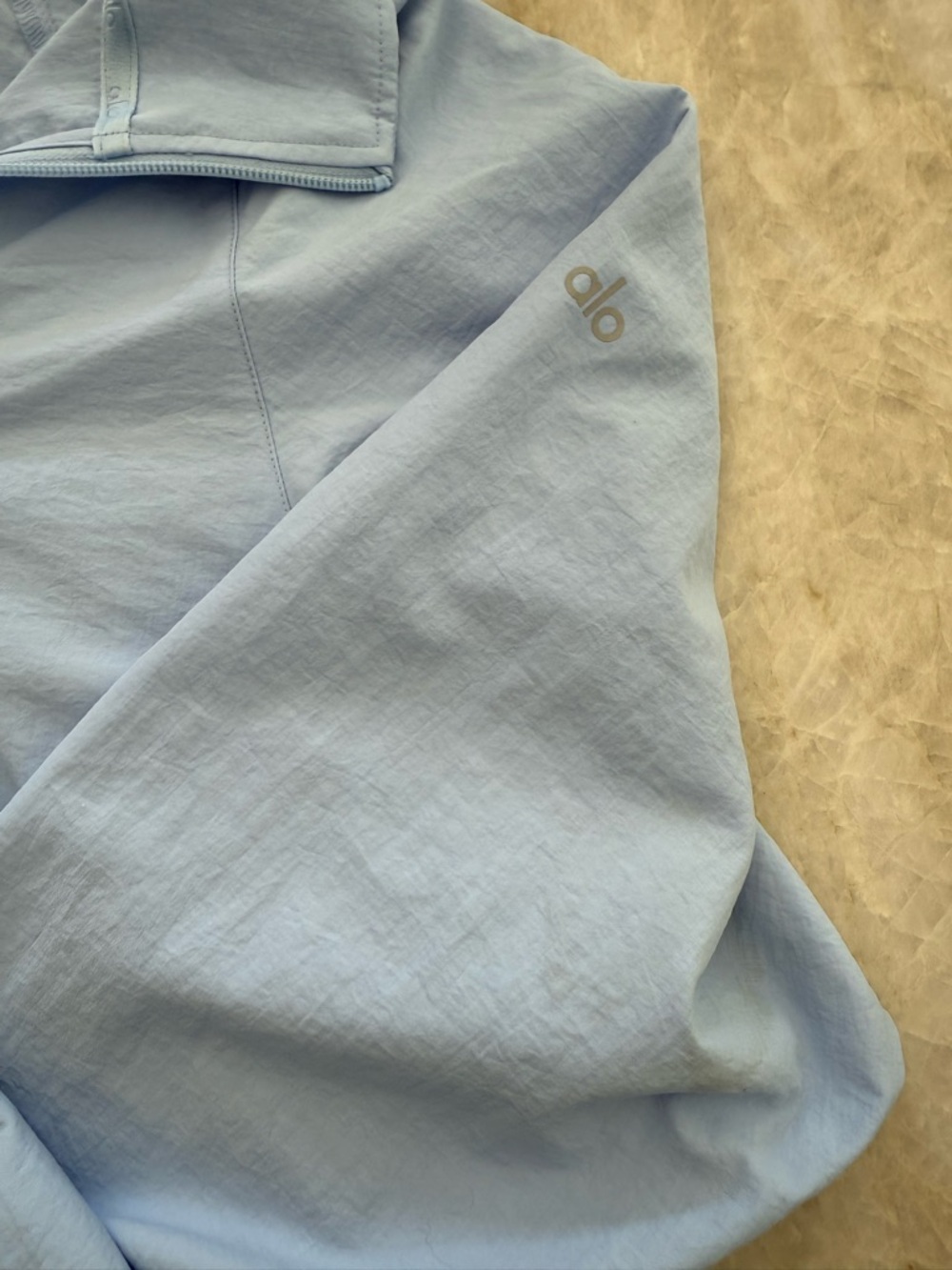 Alo Seashell Blue Cropped Half-Zip Pullover - Picture 5 of 6